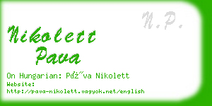 nikolett pava business card